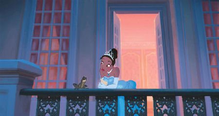 кадр из анимационного фильма "Принцесса и лягушка"