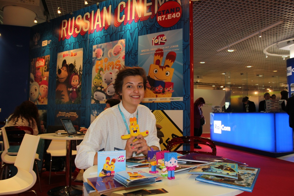 международный рынок телевизионного контента MIPTV 2015, стенд Russian Cinema, Екатерина Пшеницына (Wizart Animation)