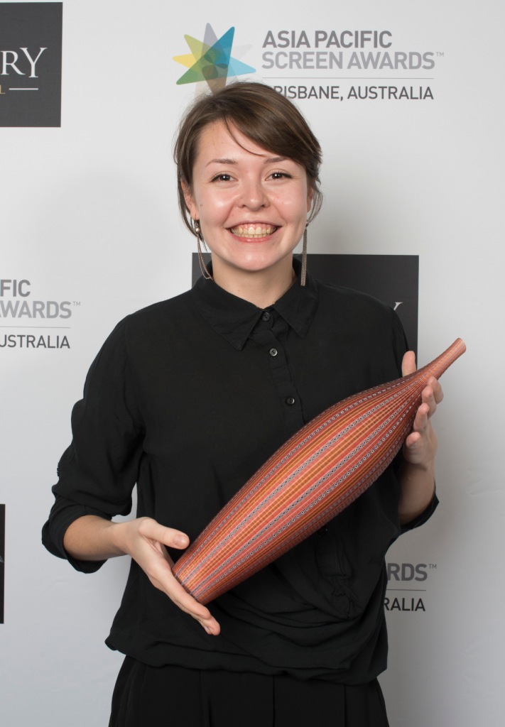 Asia Pacific Screen Awards 2015, актриса Виктория Короткова с призом Asia Pacific Screen Awards 2015, актриса Виктория Короткова с призом