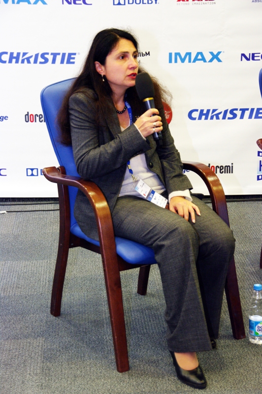 Кино Экспо 2014, круглый стол "Бизнес кинотеатров: развитие в новой реальности", главред Профисинема Нина Ромодановская