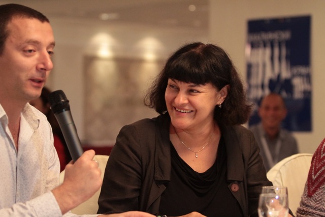 Креативный директор международного кинофестиваля "Сахалинский экран 2012" Алексей Агранович и Программный директор ОРКФ Кинотавр Ситора Алиева