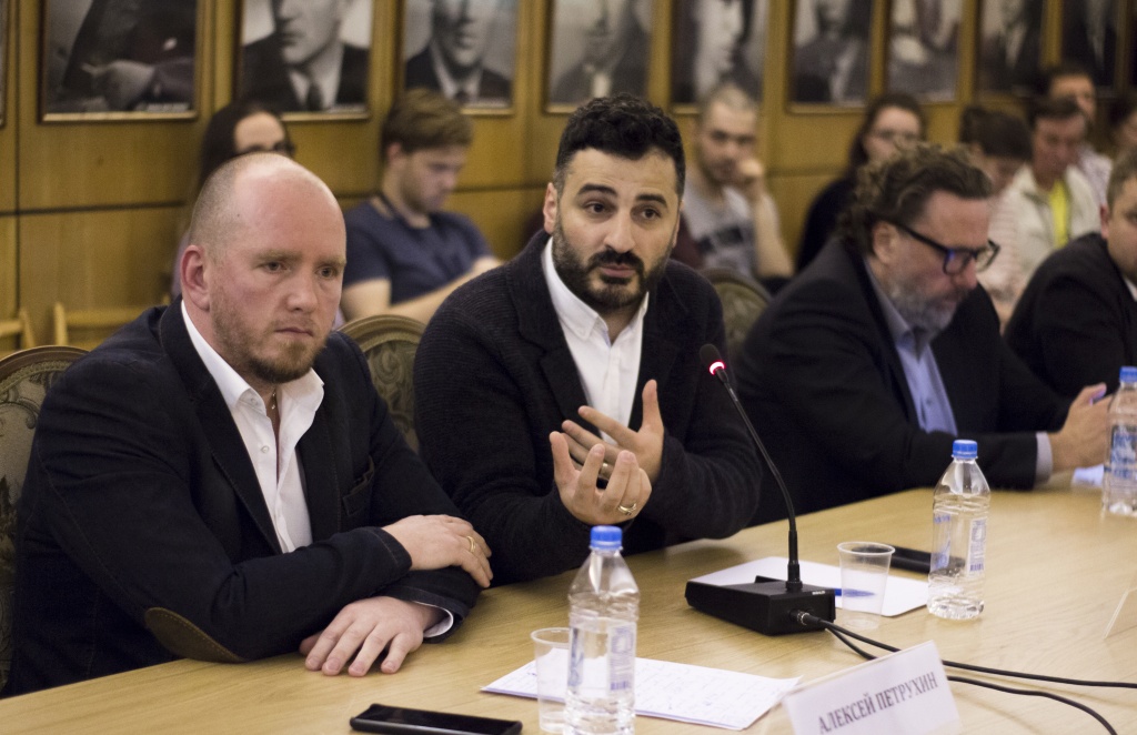 39 Московский международный кинофестиваль, круглый стол Дебютное кино: сегодня и завтра, продюсеры Алексей Петрухин, Гевонд Андреасян, Арсен Готлиб