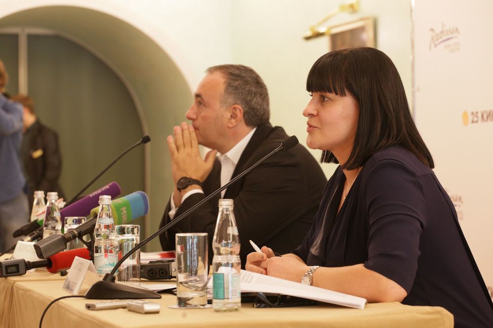 пресс-конференция 25-го фестиваля "Кинотавр", президент смотра Александр Роднянский и программный директор Ситора Алиева