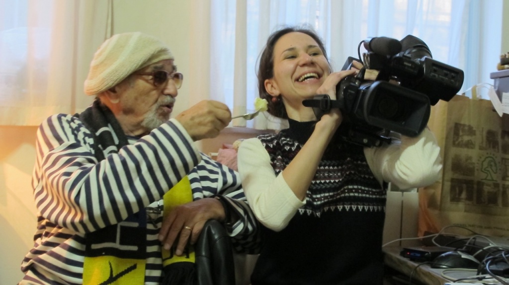 кадр на съемках фильма "На пороге страха"