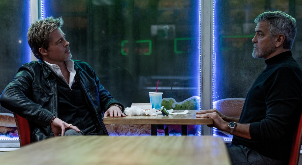 Брэд Питт и Джордж Клуни в фильме Одинокие волки / Wolfs