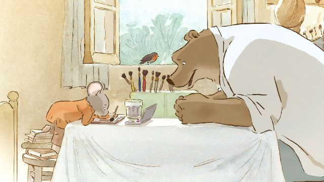кадр из мультфильма "Эрнест и Селестина: Приключения мышки и медведя"