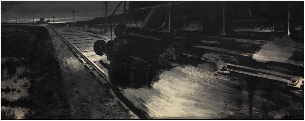 эскиз Сталена Волкова к фильму "Живые и мертвые"