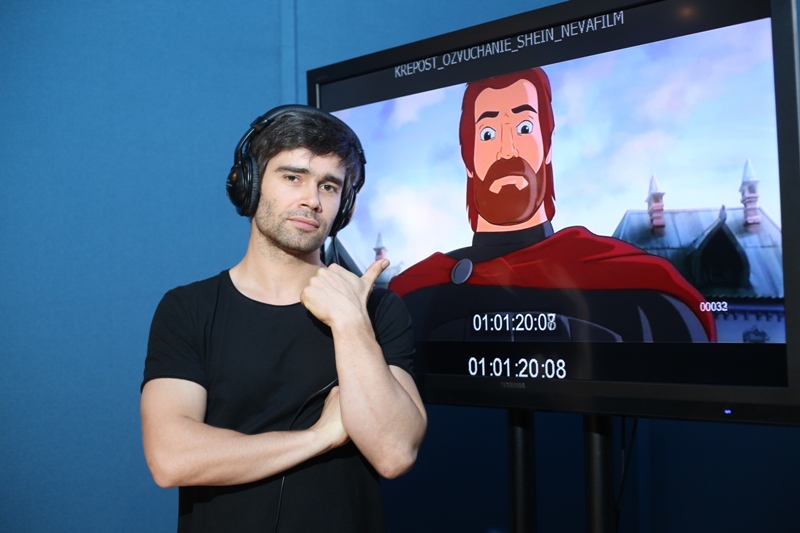 Петр Федоров на озвучании анимационного фильма "Крепость"