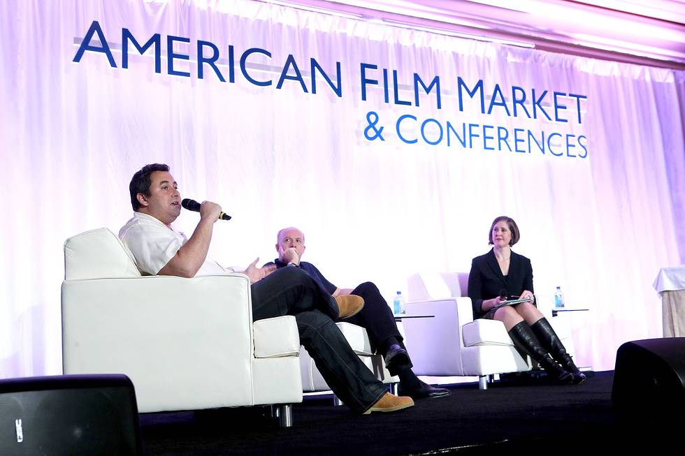 Американский кинорынок 2014 (AFM 2014), конференция по питчингу, Тобин Армбруст, Exclusive Media, Кассиан Элвис, независимый продюсер, и Стефани Палмер, основатель "Good in a Room"