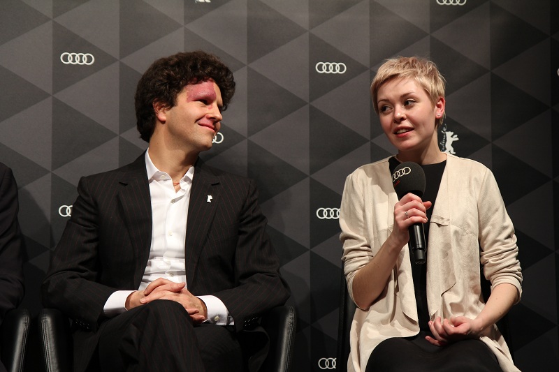 65 Берлинский международный кинофестиваль, пресс-конференция фильма "Под электрическими облаками", Луи Франк и Виктория Короткова