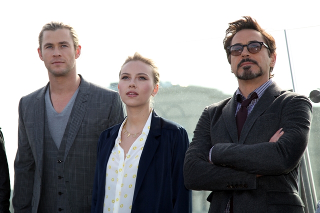 команда "Мстителей" в Москве, Крис Хемсворт, Скарлетт Йоханссон, Роберт Дауни-мл.