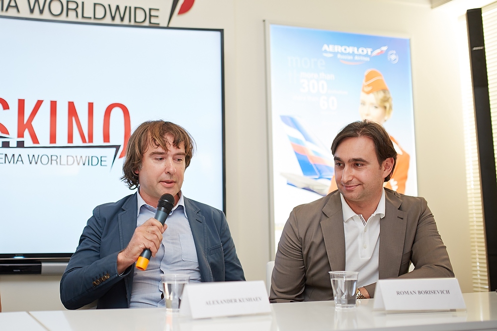 68 Каннский международный кинофестиваль, Российский павильон, презентация "В фокусе – новое российское кино 2015", презентация фильма "Тряпичный союз", продюсеры Александр Кушаев и Роман Борисевич