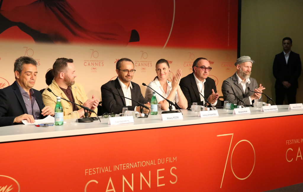 70 Каннский международный кинофестиваль, пресс-конференция фильма Нелюбовь, съемочная группа картины