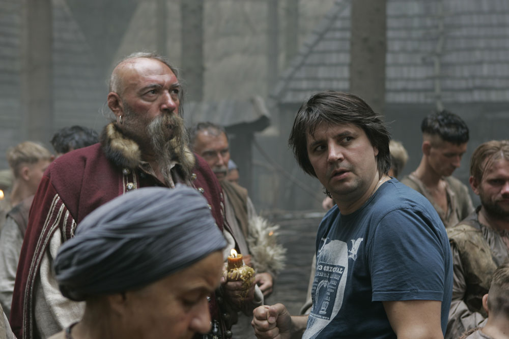 Олег Степченко на съемках фильма "Вий"