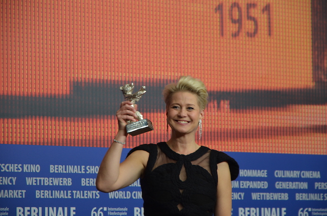 Берлинале 2016, пресс-конференция победителей, Серебряный медведь за лучшую женскую роль, Трине Дирхольм
