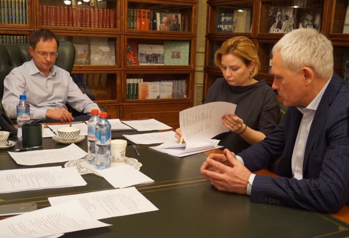 Федор Попов на встрече с Владимиром Мединским