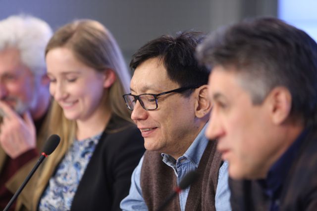 пресс-конференция второго Всероссийского конкурса сценариев и киноработ &laquo;Кинопризыв&raquo;, председатель Экспертного совета Егор Кончаловский