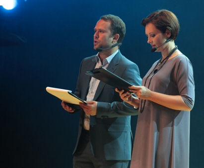 Кинопоезд ВГИК-95, Ярославль, ведущие вечера Кирилл Плетнев и Елена Ксенофонтова