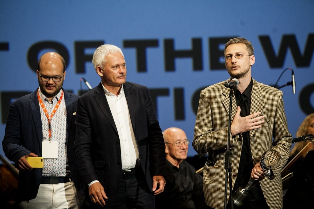 Закрытие 52-го Международного кинофестиваля в Карловых Варах, продюсер Федор Попов и режиссер Александр Хант