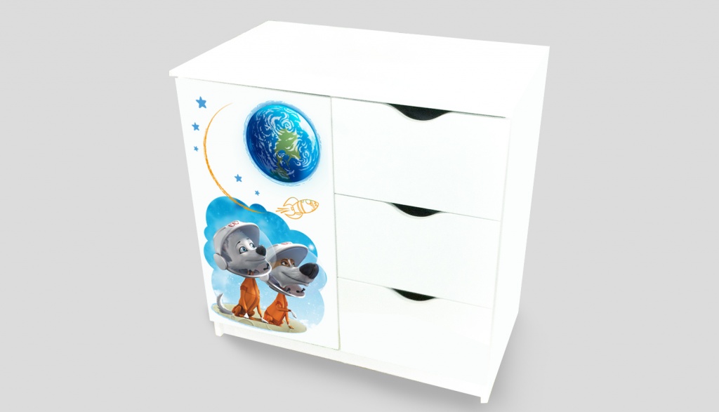 комод с персонажами Белка и Стрелка