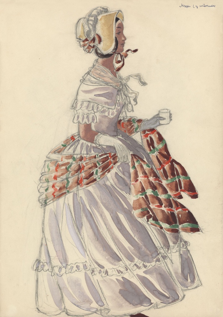 Рапопорт Э.Д. Эскиз костюма. Мери у источника. Фильм Княжна Мери. Режиссер Анненский И.М. 1955