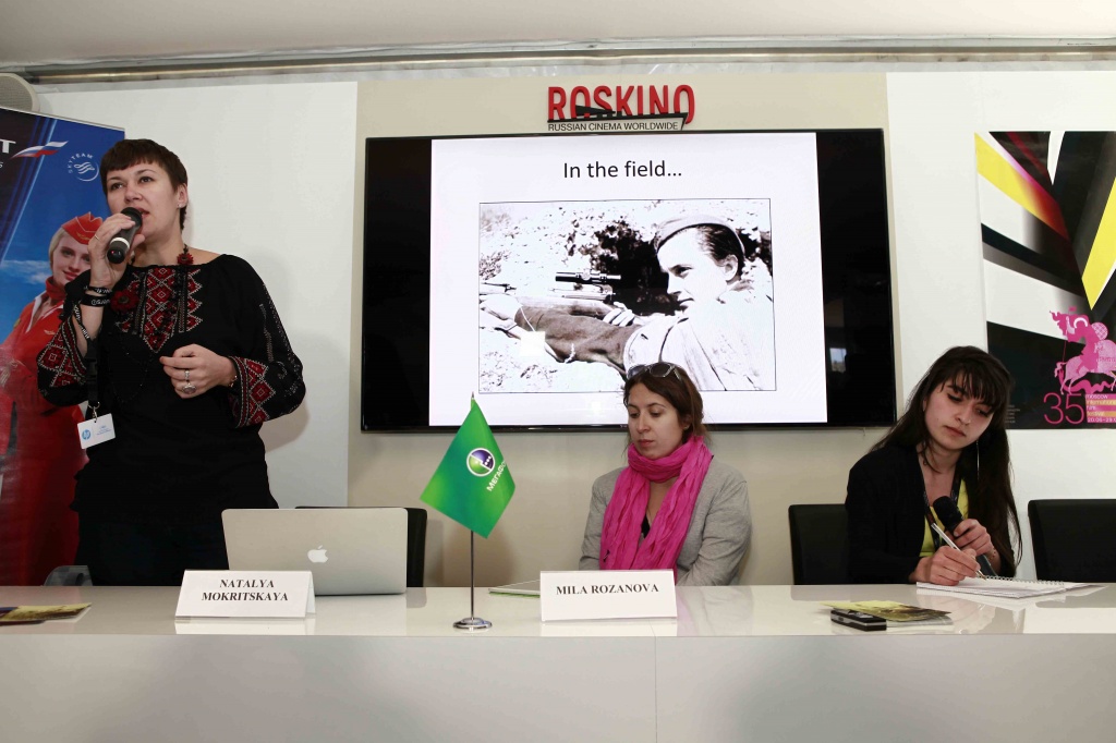 Представление проектов для копродукции в Российском павильоне Наталья Мокрицкая и Мила Розанова "Оборона Севастополя"