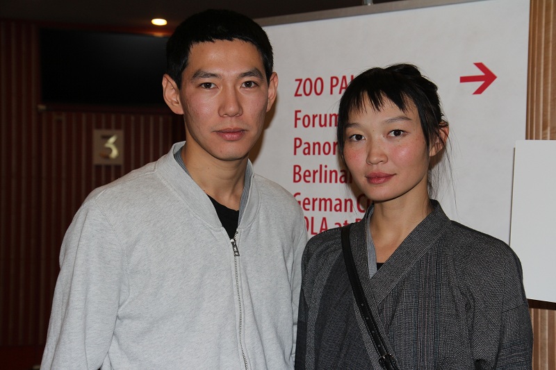 65 Берлинский международный кинофестиваль, показ фильма "Чайки", актеры Евгений Сангаджиев и Евгения Манджиева