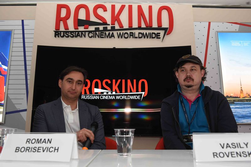Российский павильон на 69-м Каннском кинофестивале, презентация проектов готовых для копродукции, продюсеры Роман Борисевич и Василий Ровенский