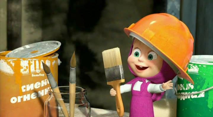 кадр из анимационного сериала "Маша и медведь"