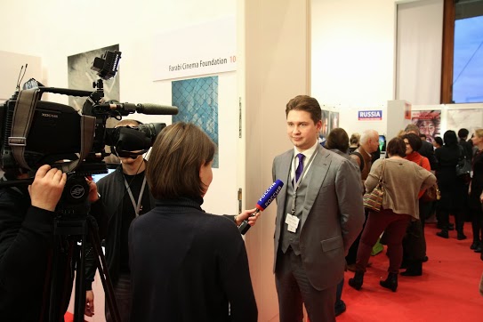 Объединенный российский стенд RUSSIAN CINEMA на EFM, исполнительный директор Фонда кино Антон Малышев