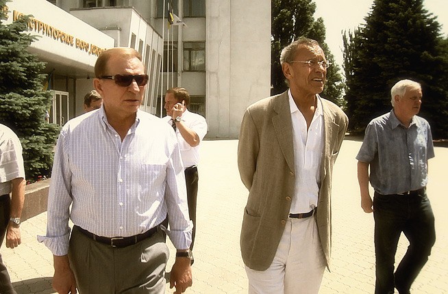 Андрей Кончаловский на съемках фильма "Битва за Украину"