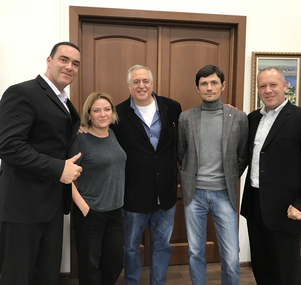 Александр Невский, Ольга Любимова, Ник Валлелоньа, Аркадий Фатеев и Эрик Бреннер на рабочей встрече в Министерстве Культуры РФ