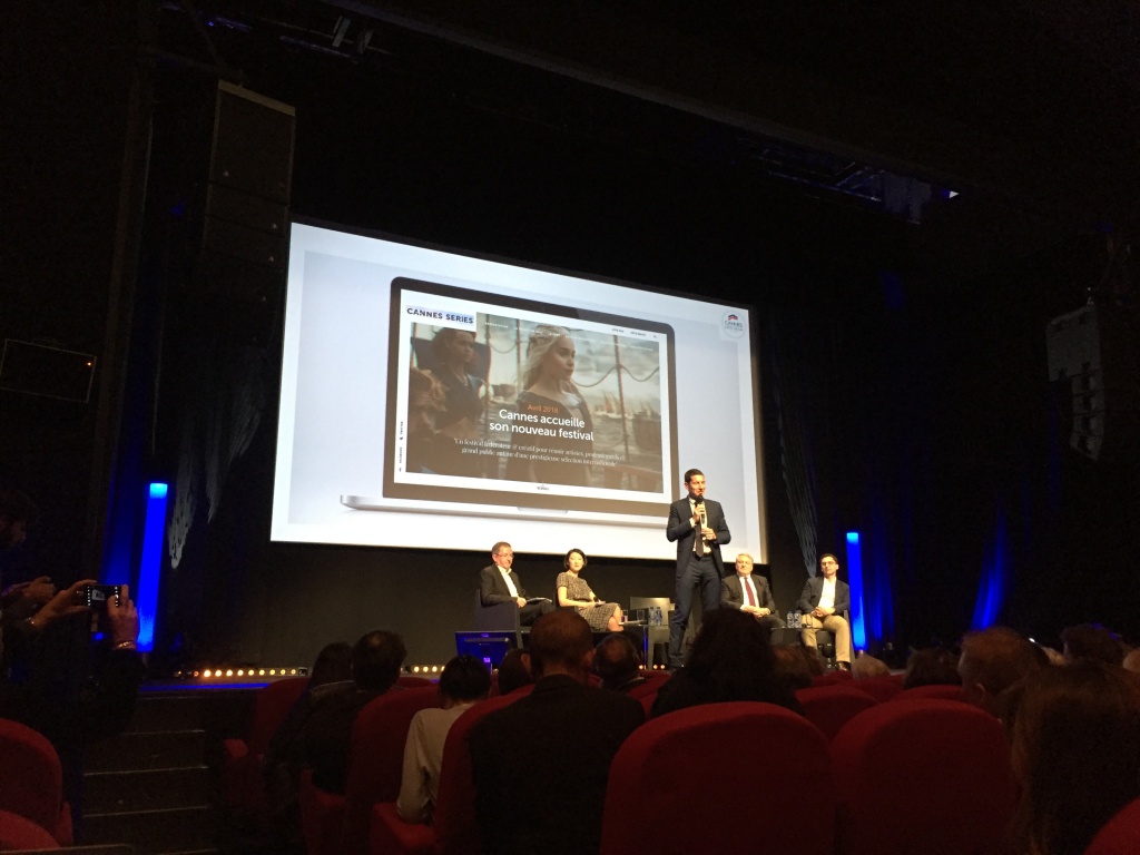 MIPTV 2017, презентация фестиваля сериалов Cannes Series, мэр Канн Давид Лиснар