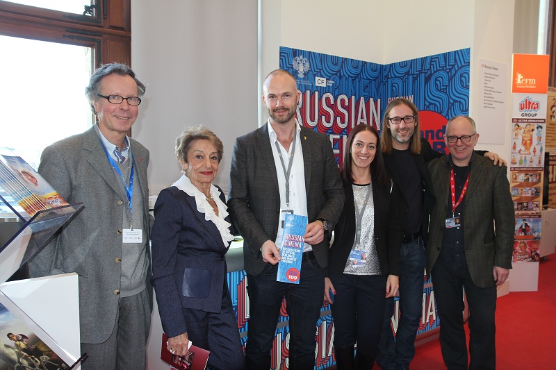 Европейский кинорынок, стенд Russian Cinema, президент EFM Беки Пробст, директор EFM Матис Воутер Нол
