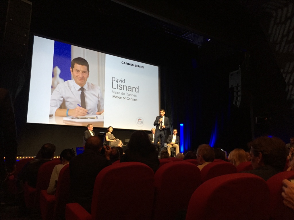 MIPTV 2017, презентация фестиваля сериалов Cannes Series, мэр Канн Давид Лиснар