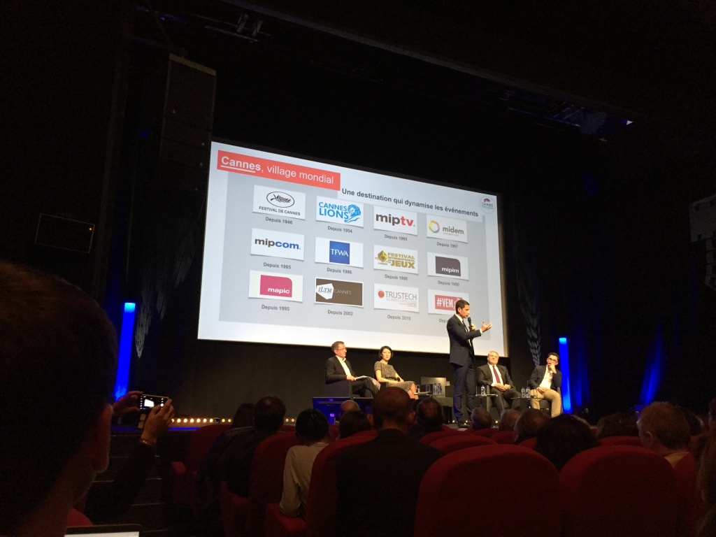 MIPTV 2017, презентация фестиваля сериалов Cannes Series, мэр Канн Давид Лиснар