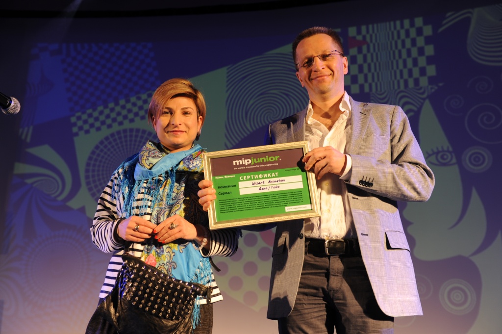 Анна Арутюнова, директор по развитию компании "Экспоконтент"; Юрий Москвин, продюсер компании Wizart Animation