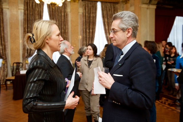 Продюсе Ульяна Ковалева и  посол Италии в России Антонио Дзанарди Ланди
