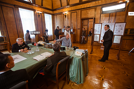 на съемках фильма "Главный конструктор"