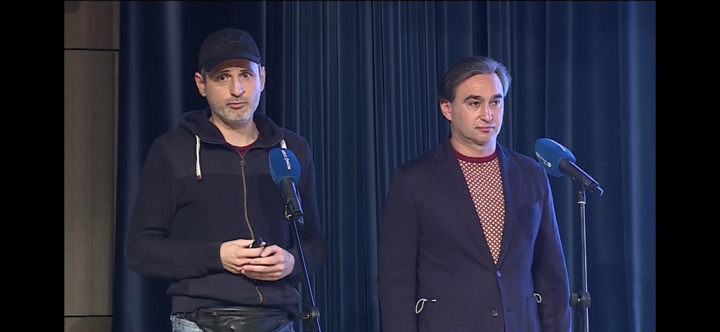 Алексей Попогребский и Роман Борисевич на питчинге Фонда кино 8 сентября 2020 года