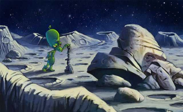 кадр из анимационного проекта "Белка и Стрелка: Лунные приключения"