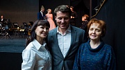 Нонна Гришаева, Сергеи Масленников и Елена Исаева на съемках фильма Про мою маму и про меня