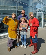 на съемках фильма Богатыри