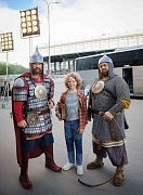 на съемках фильма Богатыри